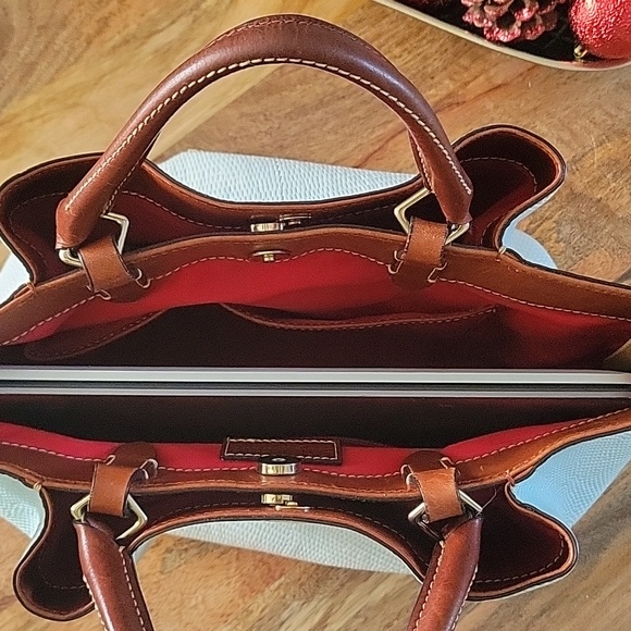 Dooney & Bourke White/Light Blue Lizard Satchel - Picture 17 of 17